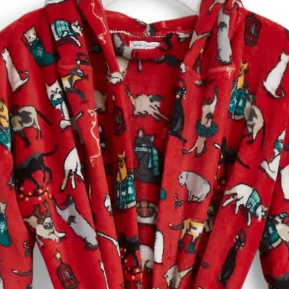 VB Holiday Cats Fleece Robe NWT - Picture 3 of 6